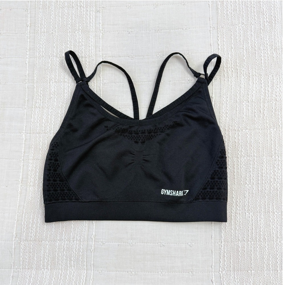 Gymshark Energy Seamless Sports Bra Women S Black Strappy Activewear